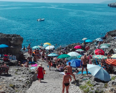 Marina di Andrano: Spiaggia il Fiume Salento, Puglia, Italia