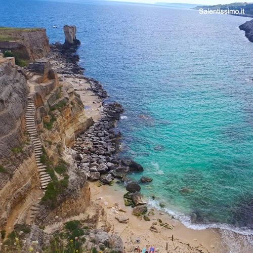 Salentissimo.it: Spiaggia dei 100 Scalini - Porto Miggiano - Santa Cesarea Terme, Pantai Salento